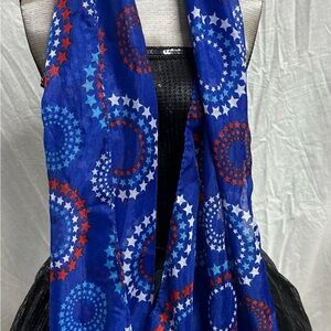 Blue Star Patterned Scarf